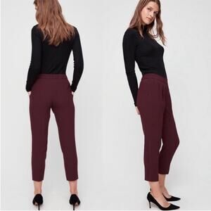 Babaton Aritzia Maroon Cropped Trouser Pants
